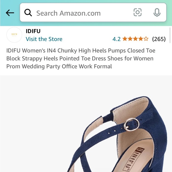 NWOT Chunky HERLS IDIFU 4in Chunky High Heels Pumps Closed Toe Block Strappy - Picture 10 of 15